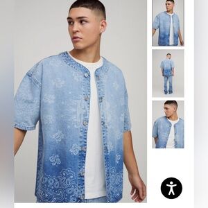Boohooman Blue Denim shirt size M